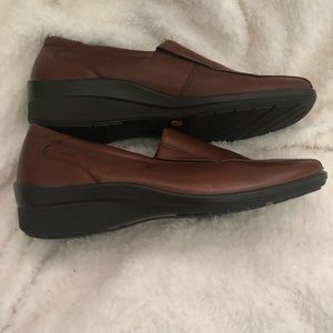 ECCO Womens Shoes  Brown Leather Comfort Loafer Slip On